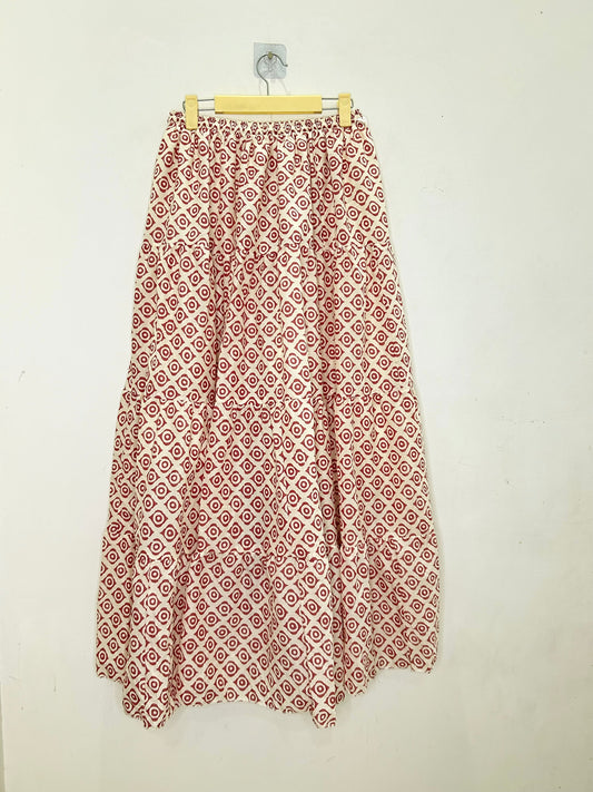Indo-Western Pink Patterned Skirt