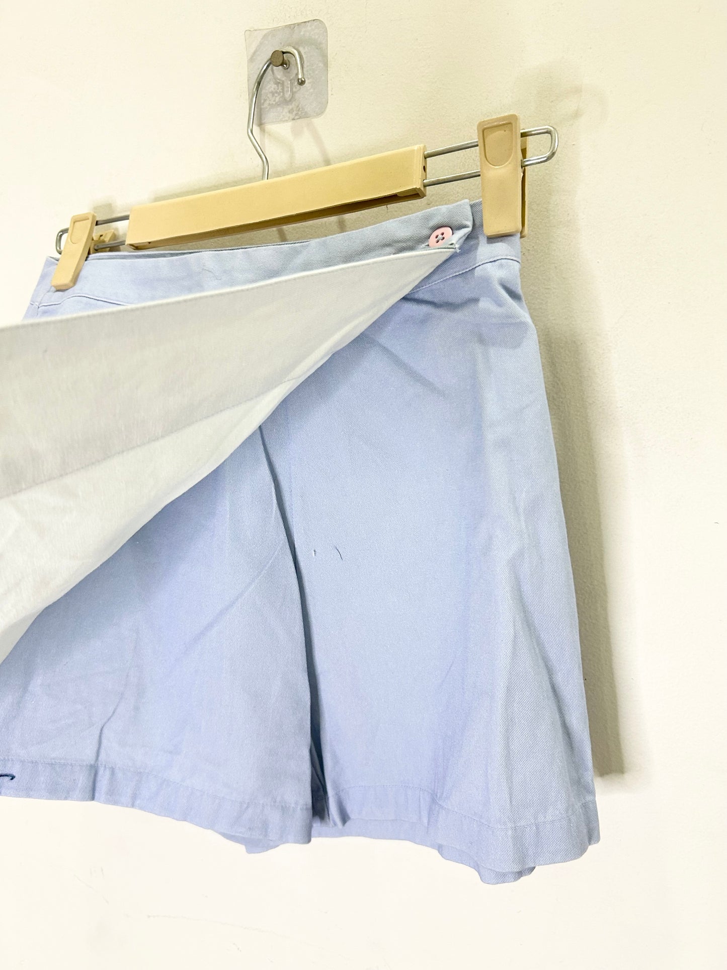 Blue Printed Cotton Skort