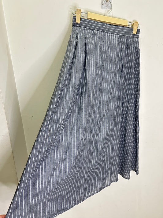 Cotton Striped Grey Skirt (have lining)