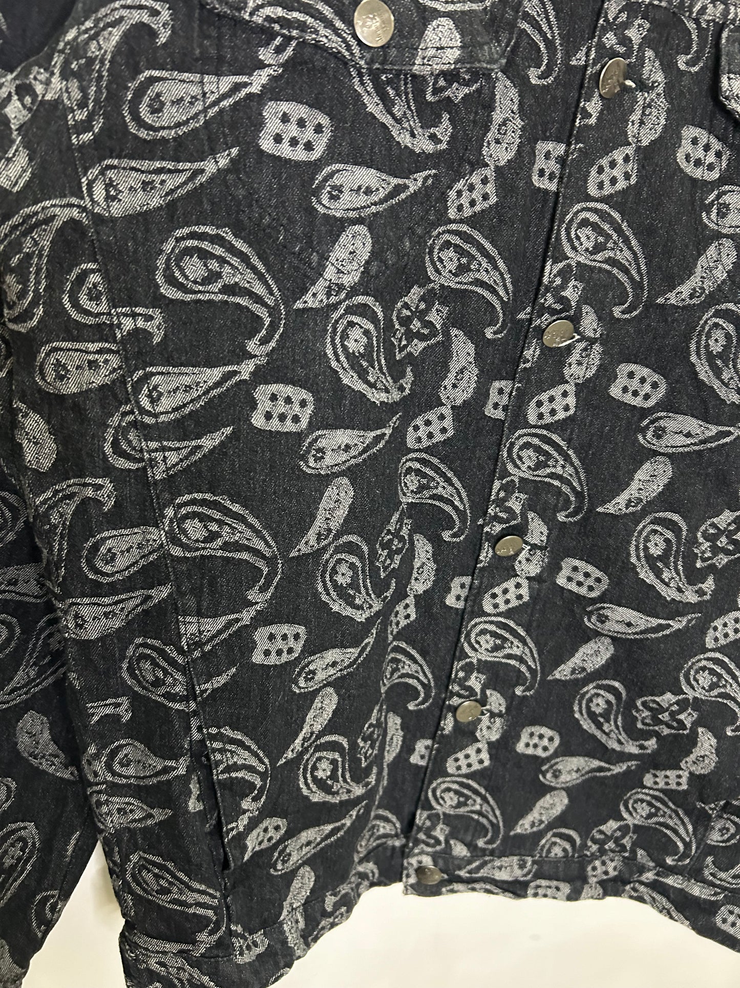 Black Textured Denim Jacket