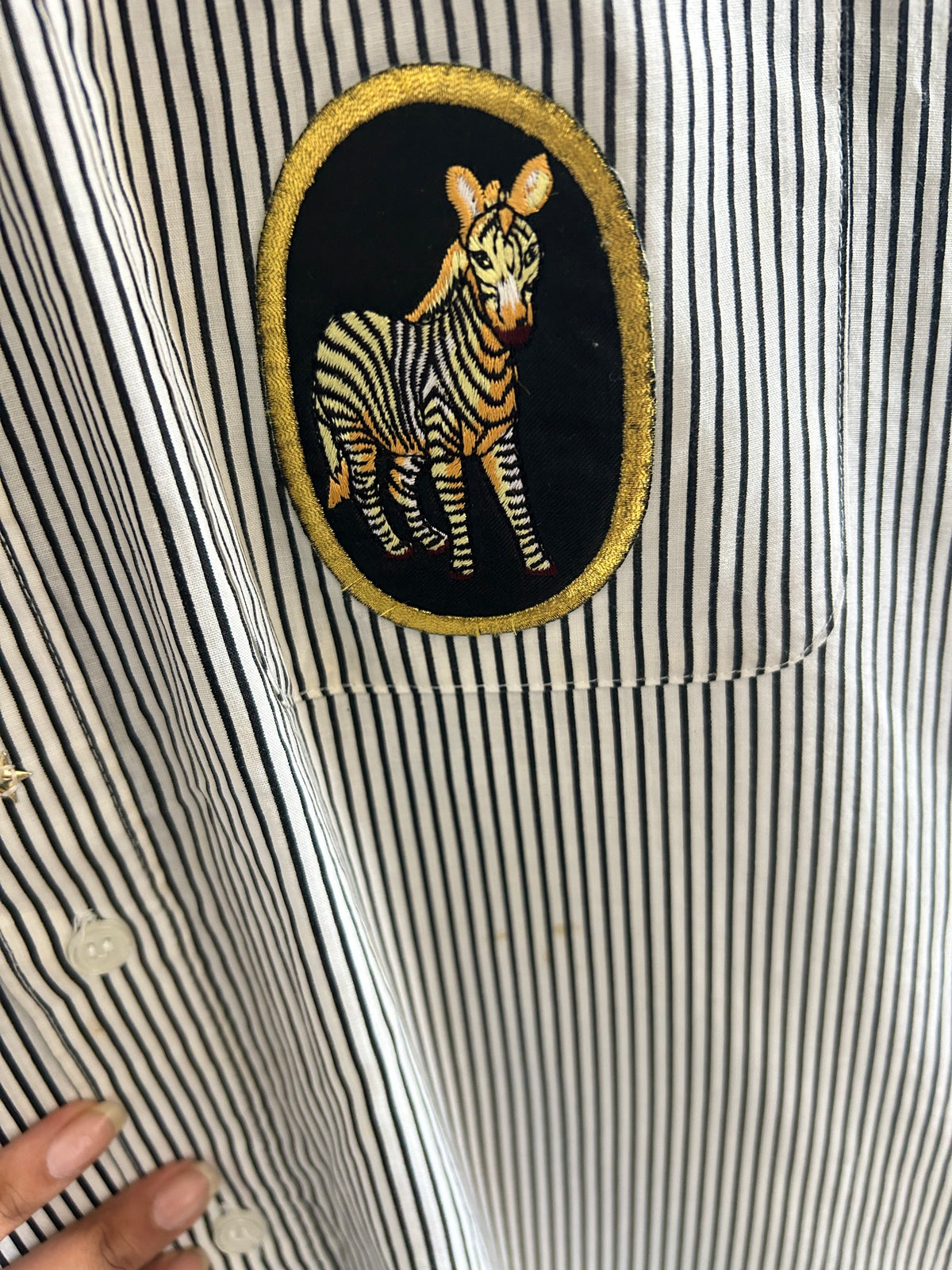 Zebra Striped Shirt: 42”