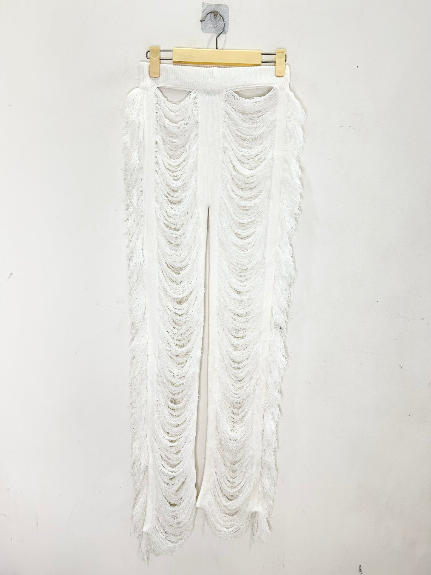 Fringe White Pants