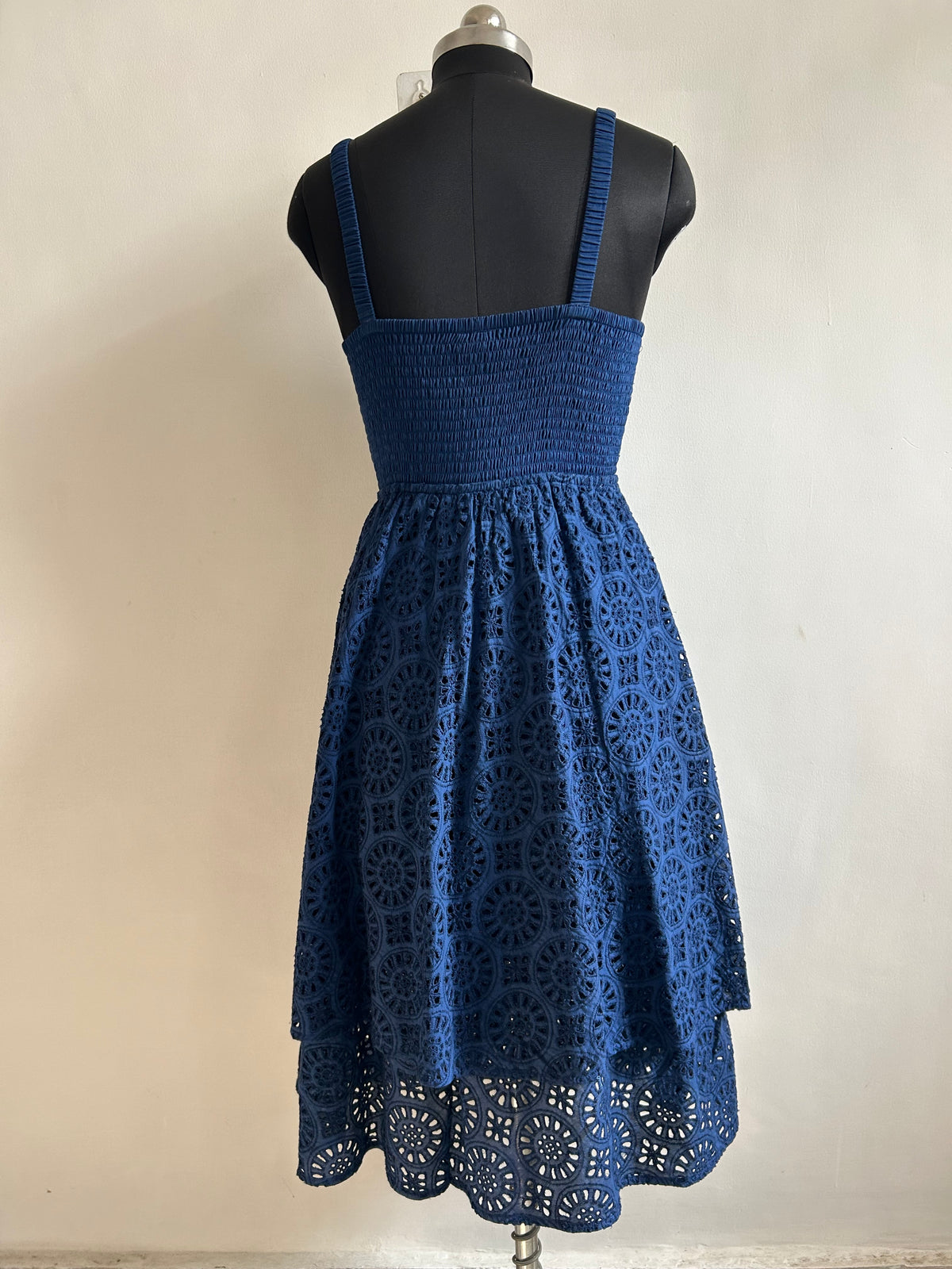 Blue Cotton Floral Dress