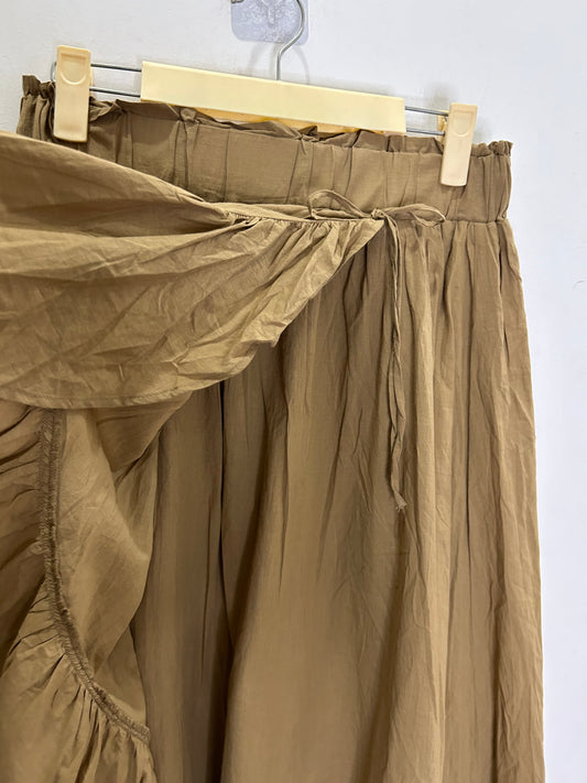Wrap Ruffle Cotton Skirt
