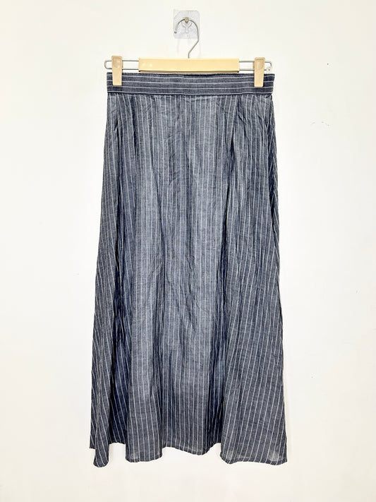 Cotton Striped Grey Skirt (have lining)