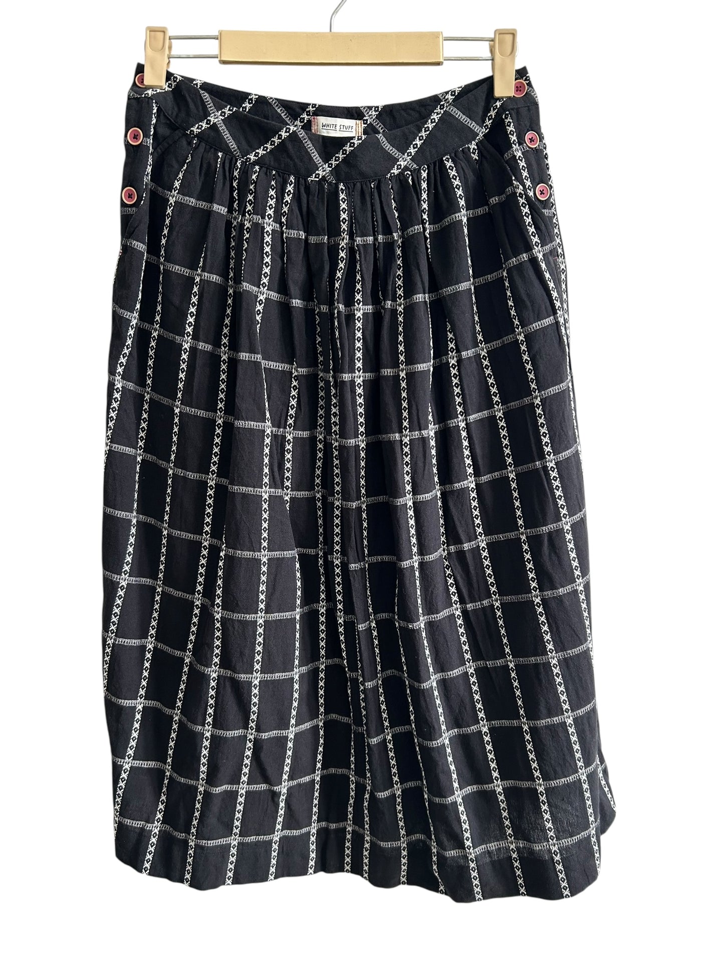 Check Midi Skirt with Pocket