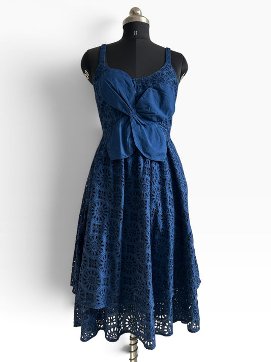 Blue Cotton Floral Dress