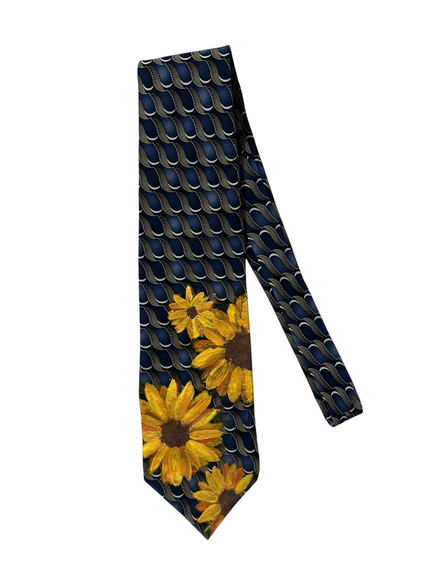 Handpainted Sunflower Tie