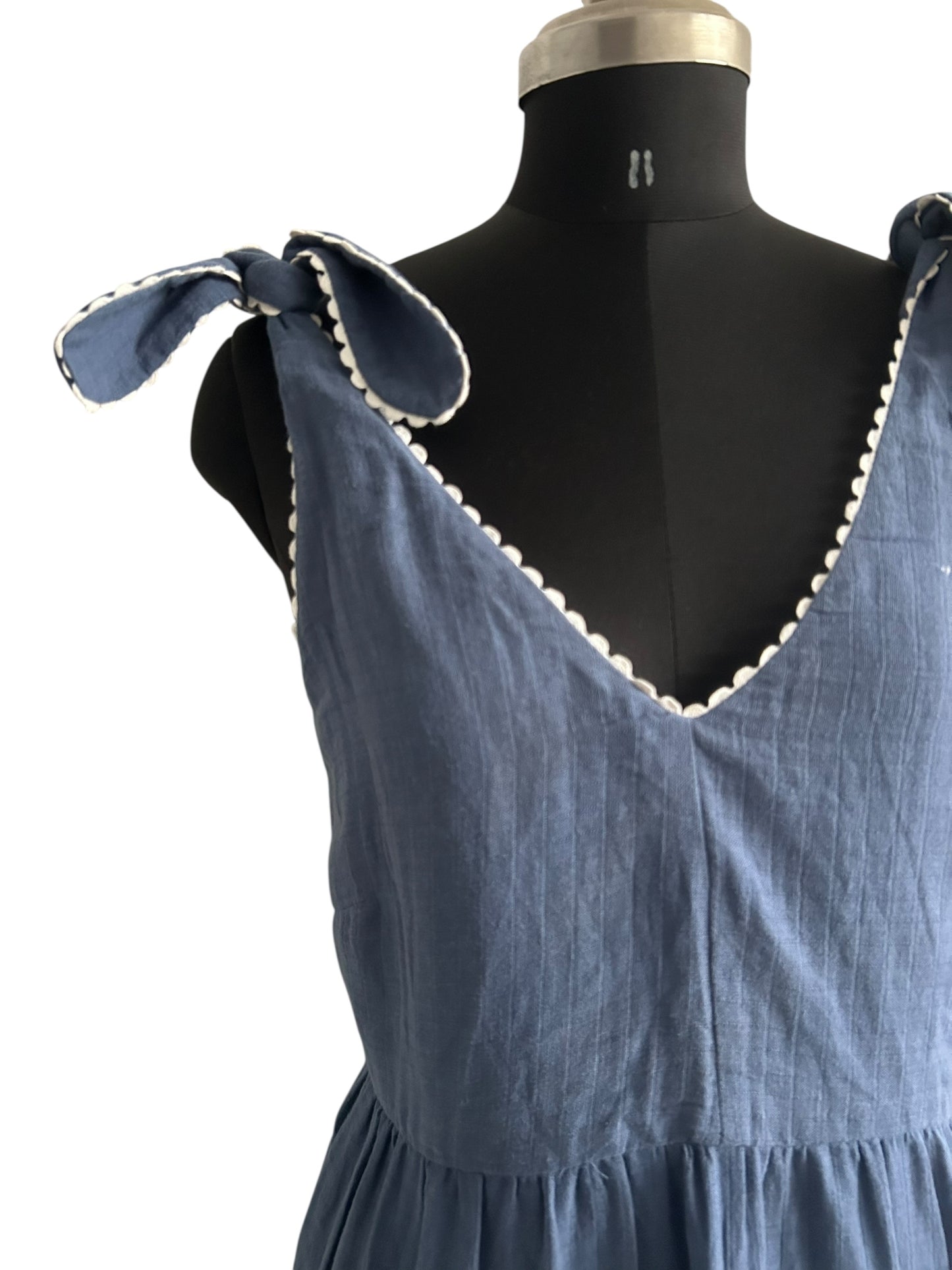 Blue Cotton Knot Dress