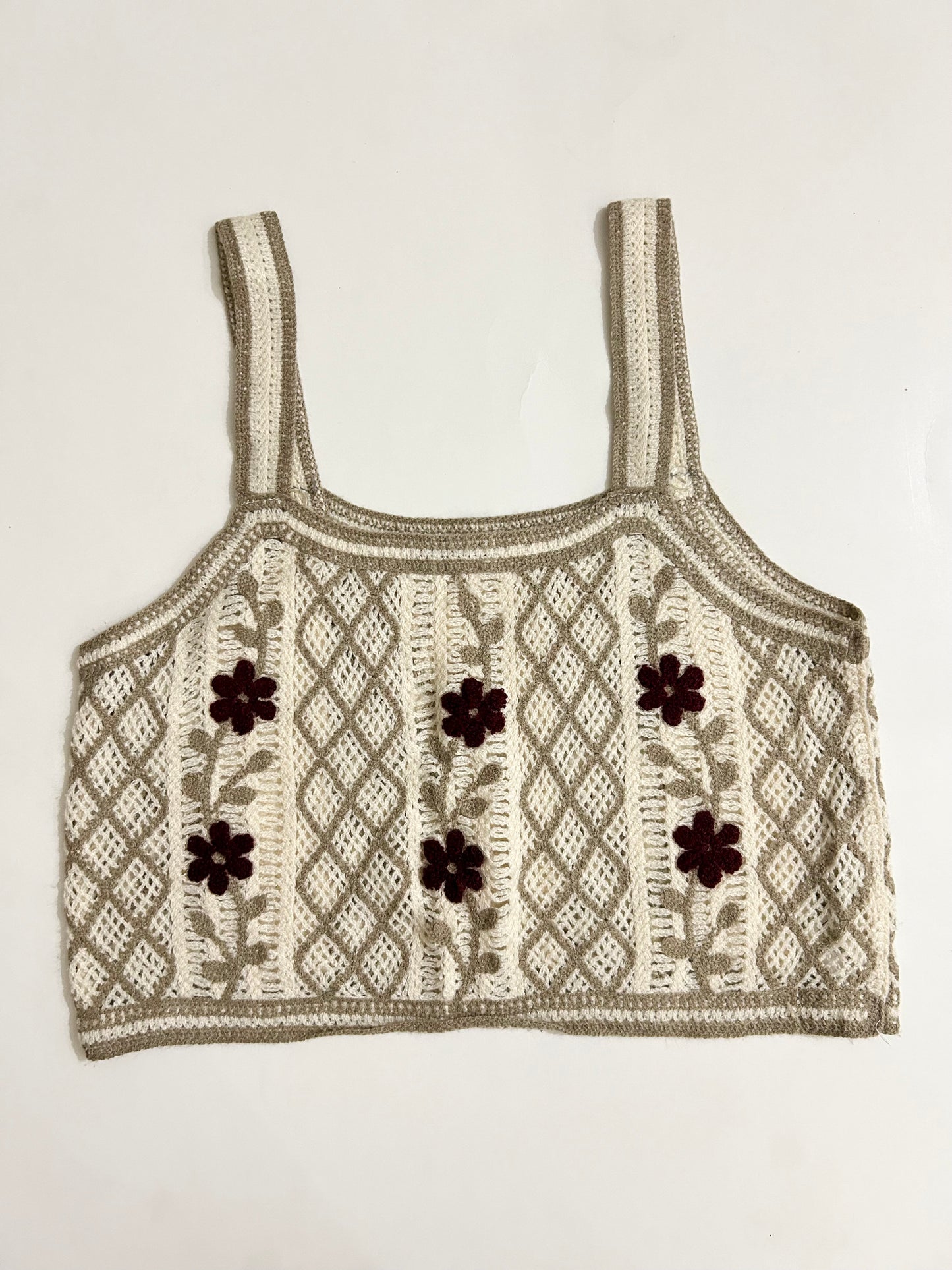 Beige Crochet Top