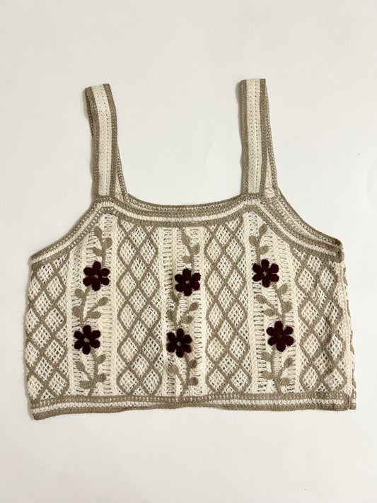 Beige Crochet Top