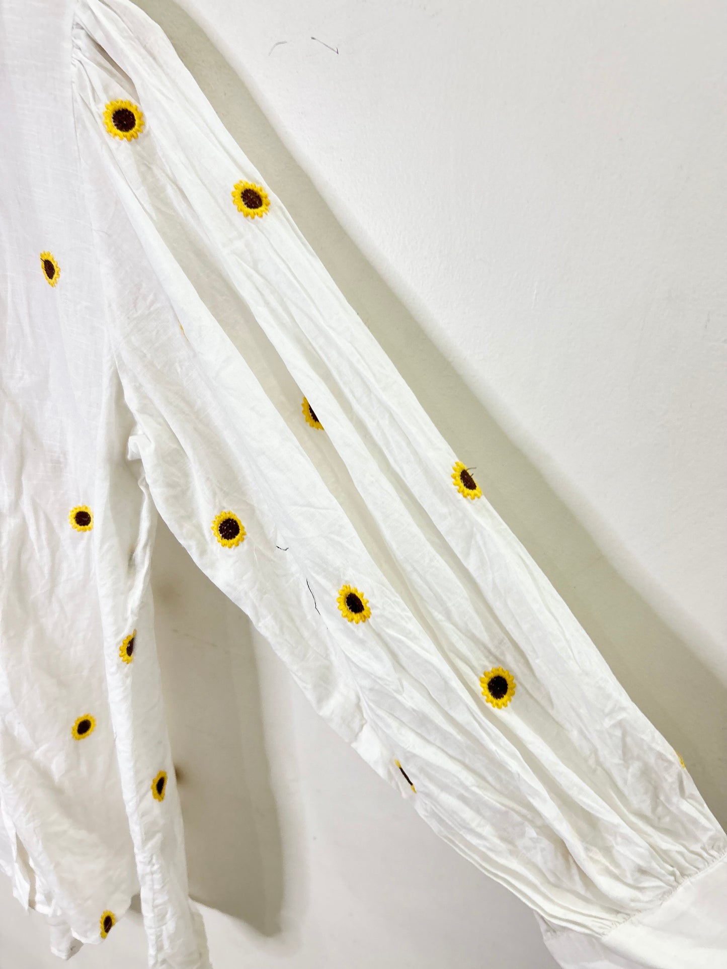 White Cotton Sunflower Shirt