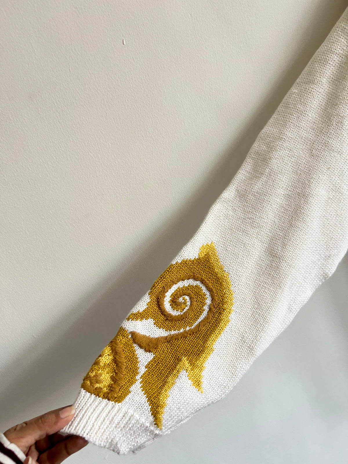 Vintage Baroque Scrollwork Knit Sweater
