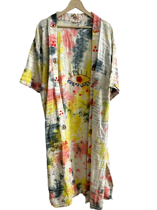 Evil Eye Cotton Tie Dye Shrug