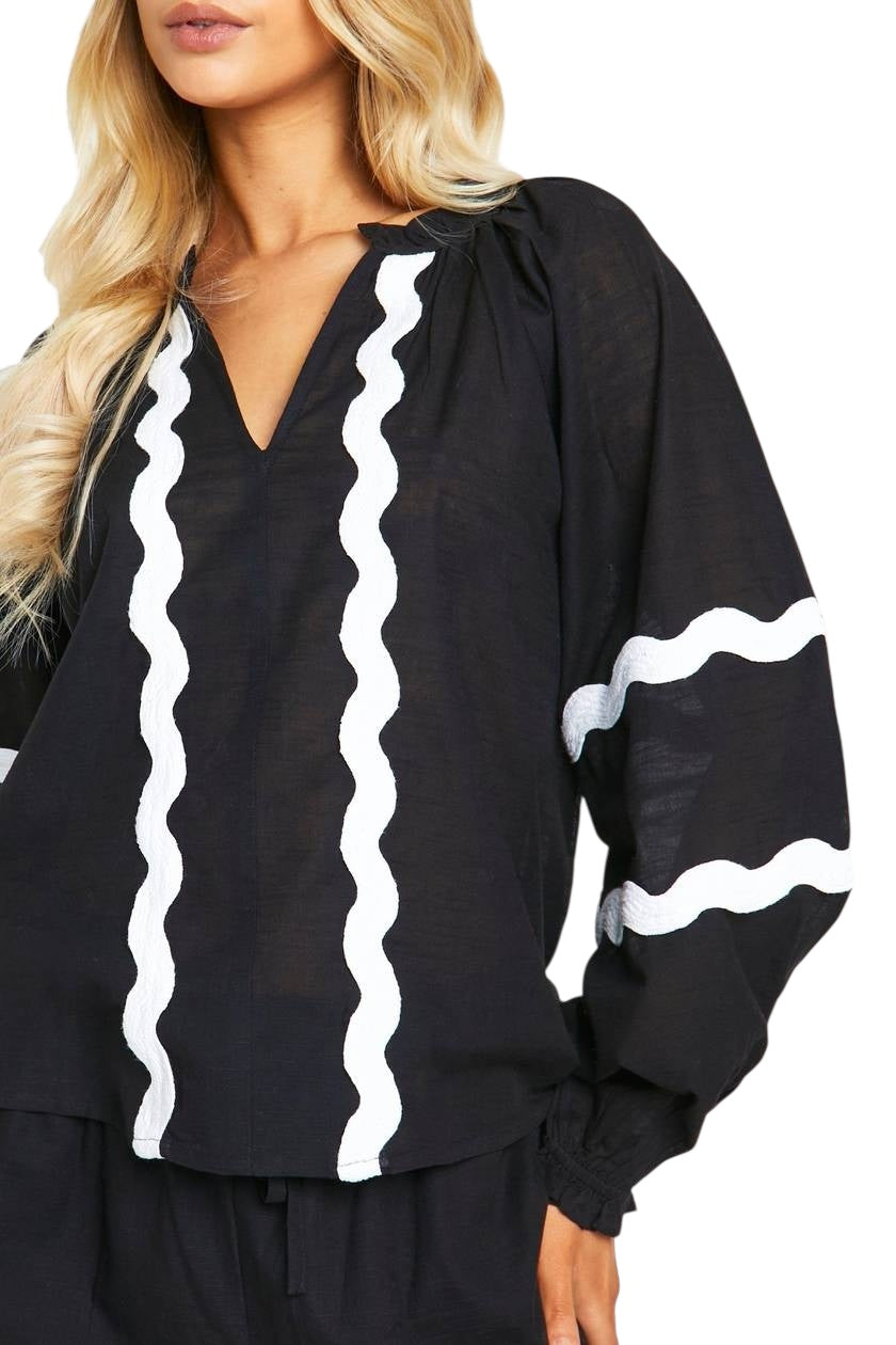 Boohoo Black Cotton Top