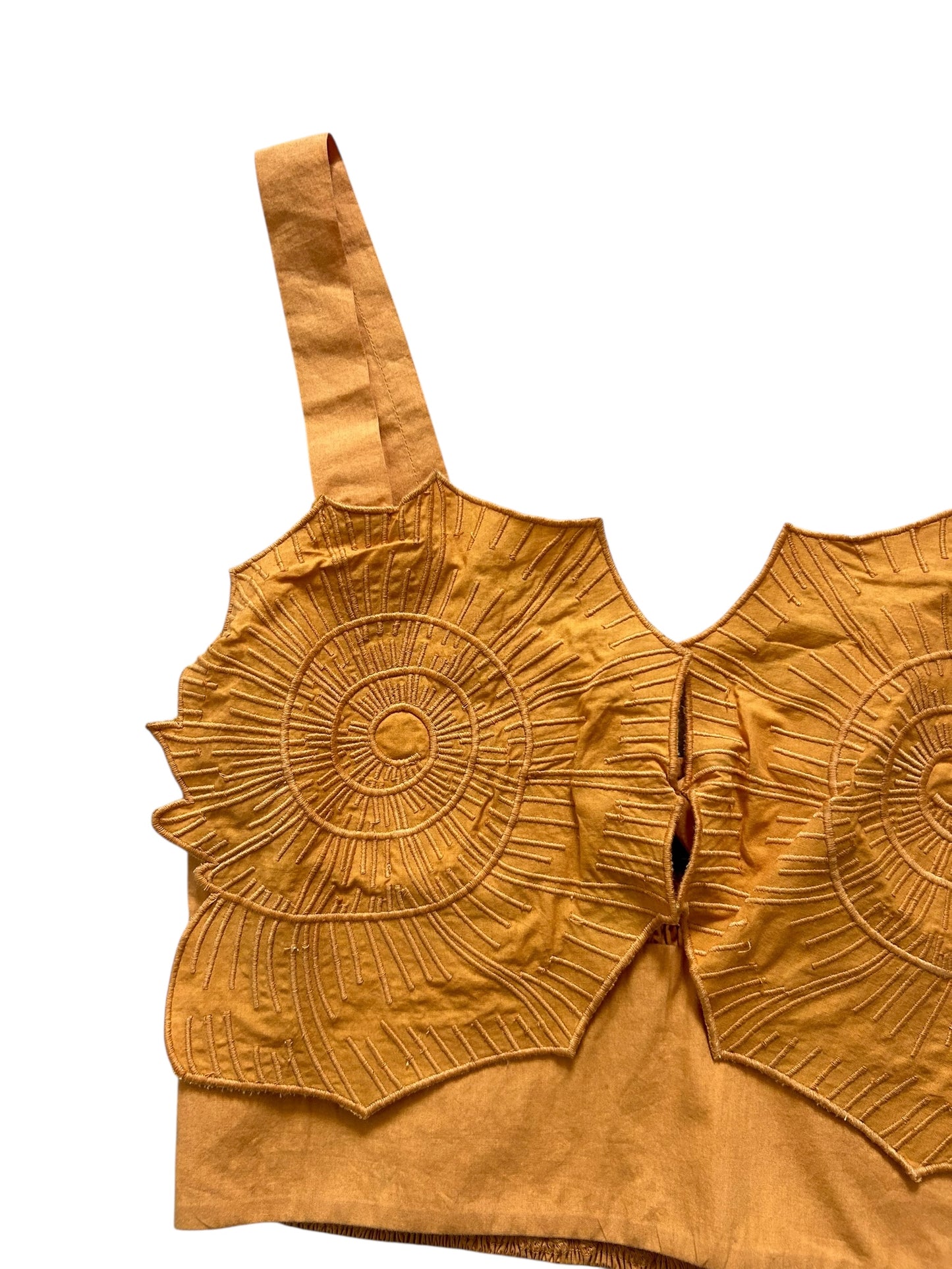 Floral Mustard Crop Top