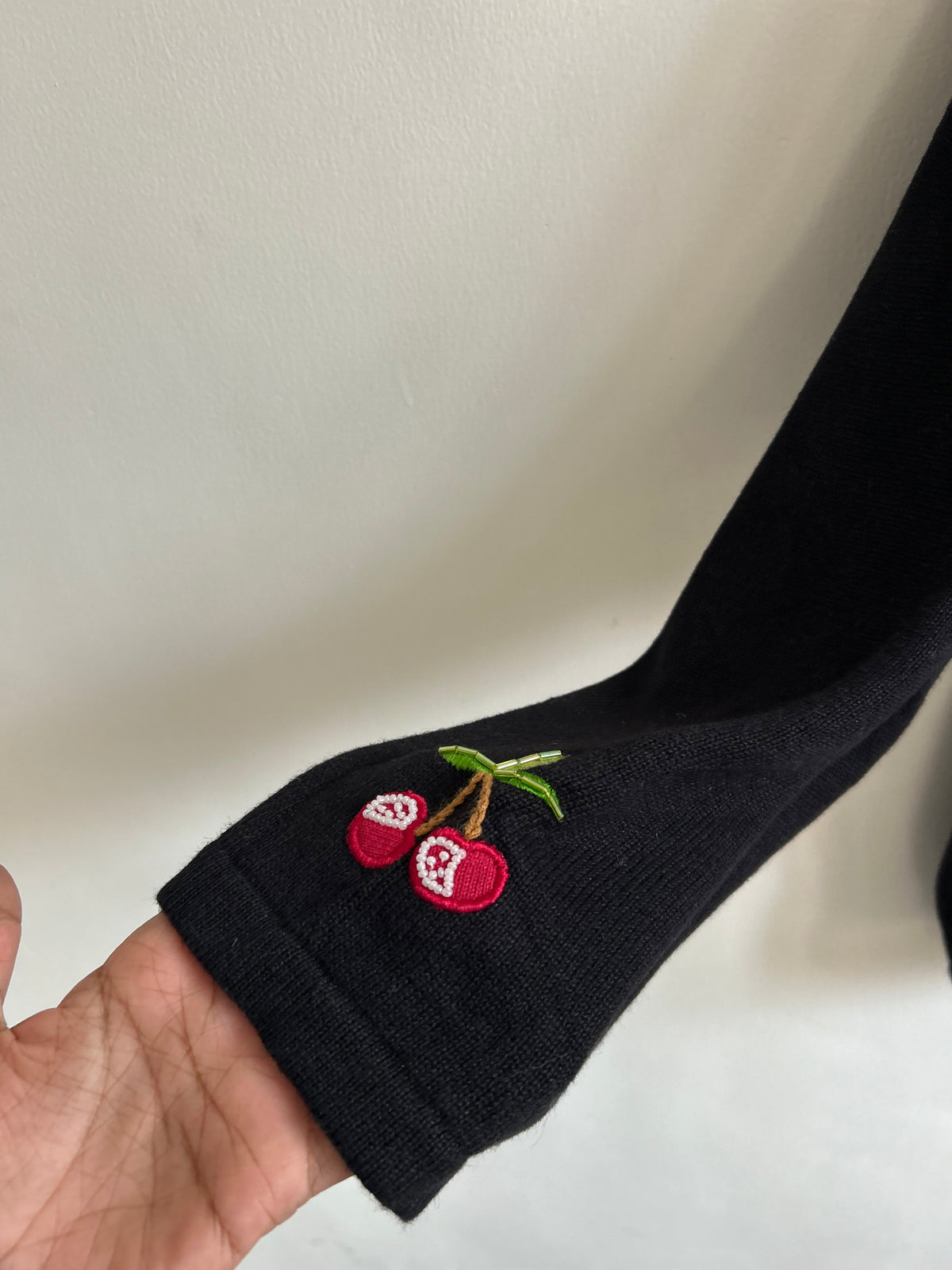 Fruit Basket Beaded Black Cardigan