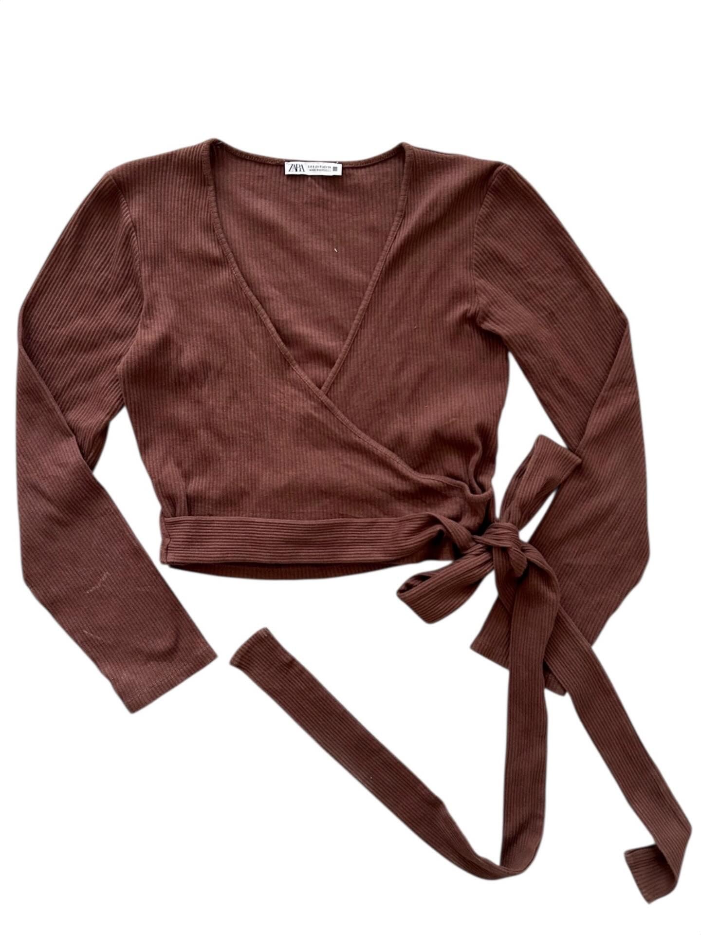 Brown Wrap Top