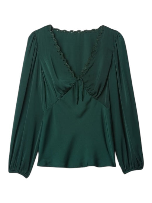 Green Satin Top