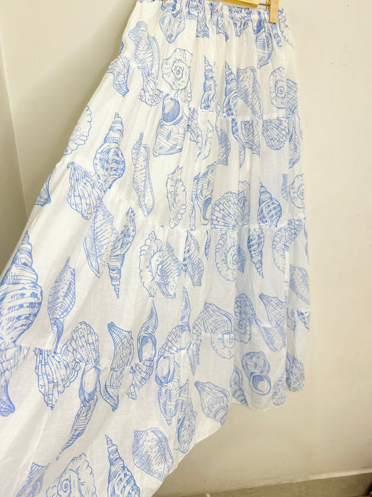 Shell Print Skirt