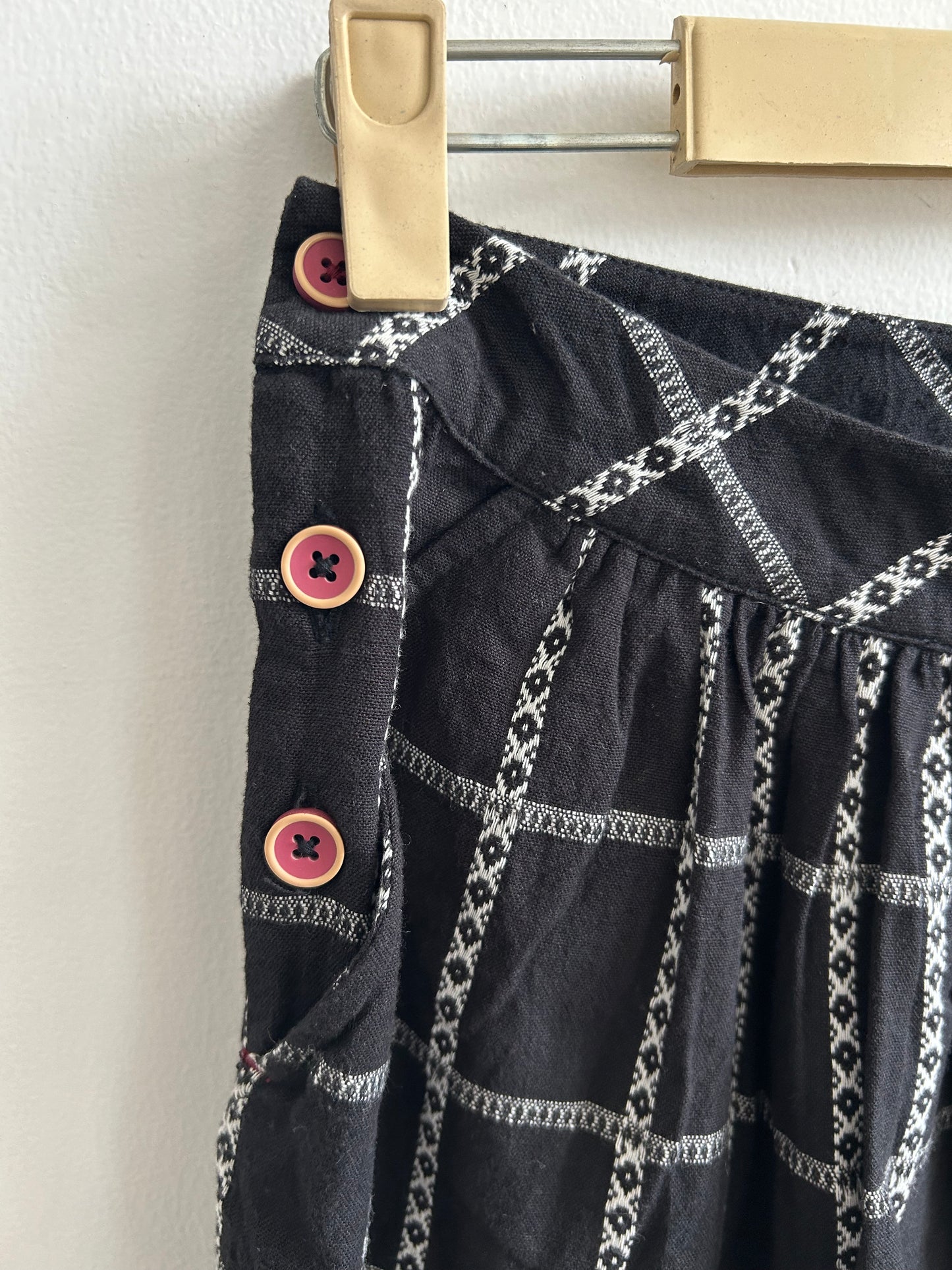 Check Midi Skirt with Pocket