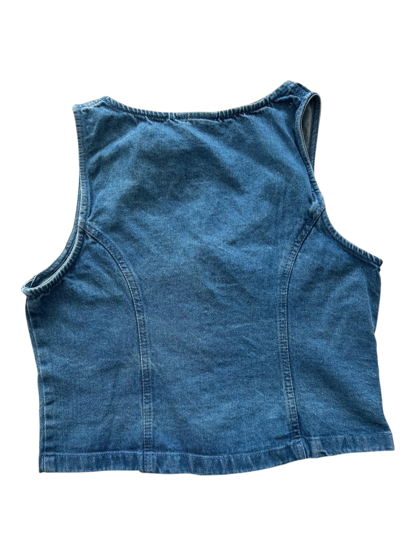 Blue Lace Up Denim Top:38”