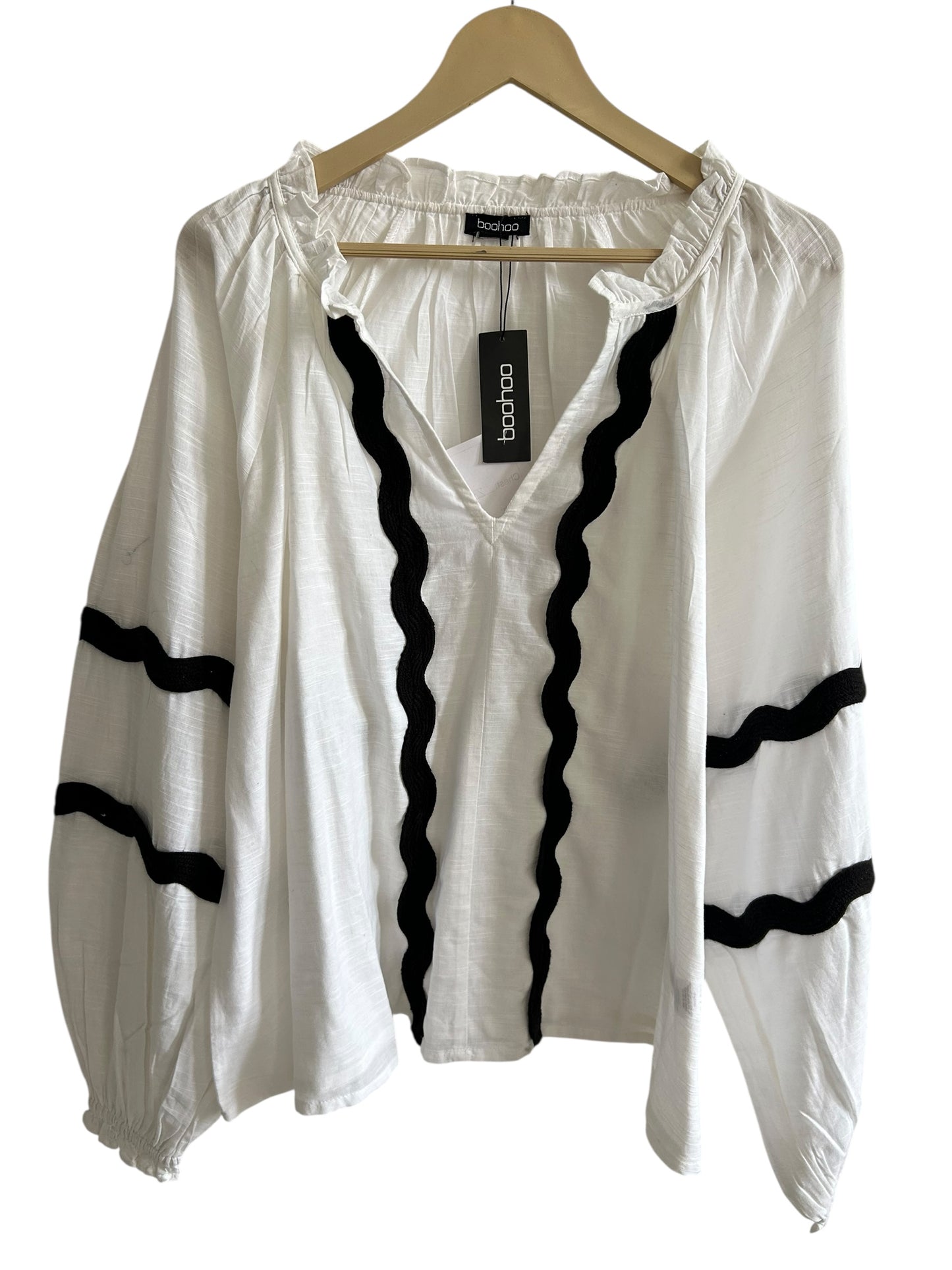 Boohoo White Cotton Top