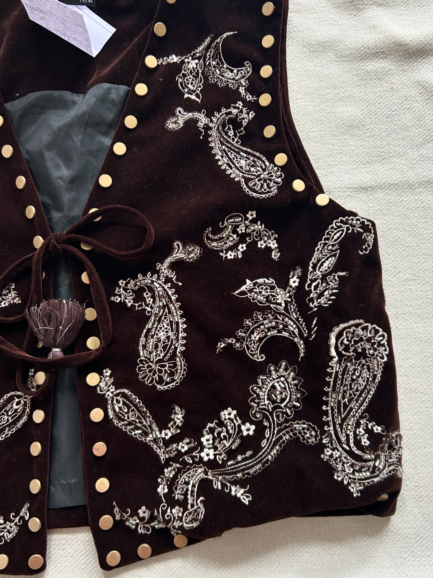 Velvet Studded Vest