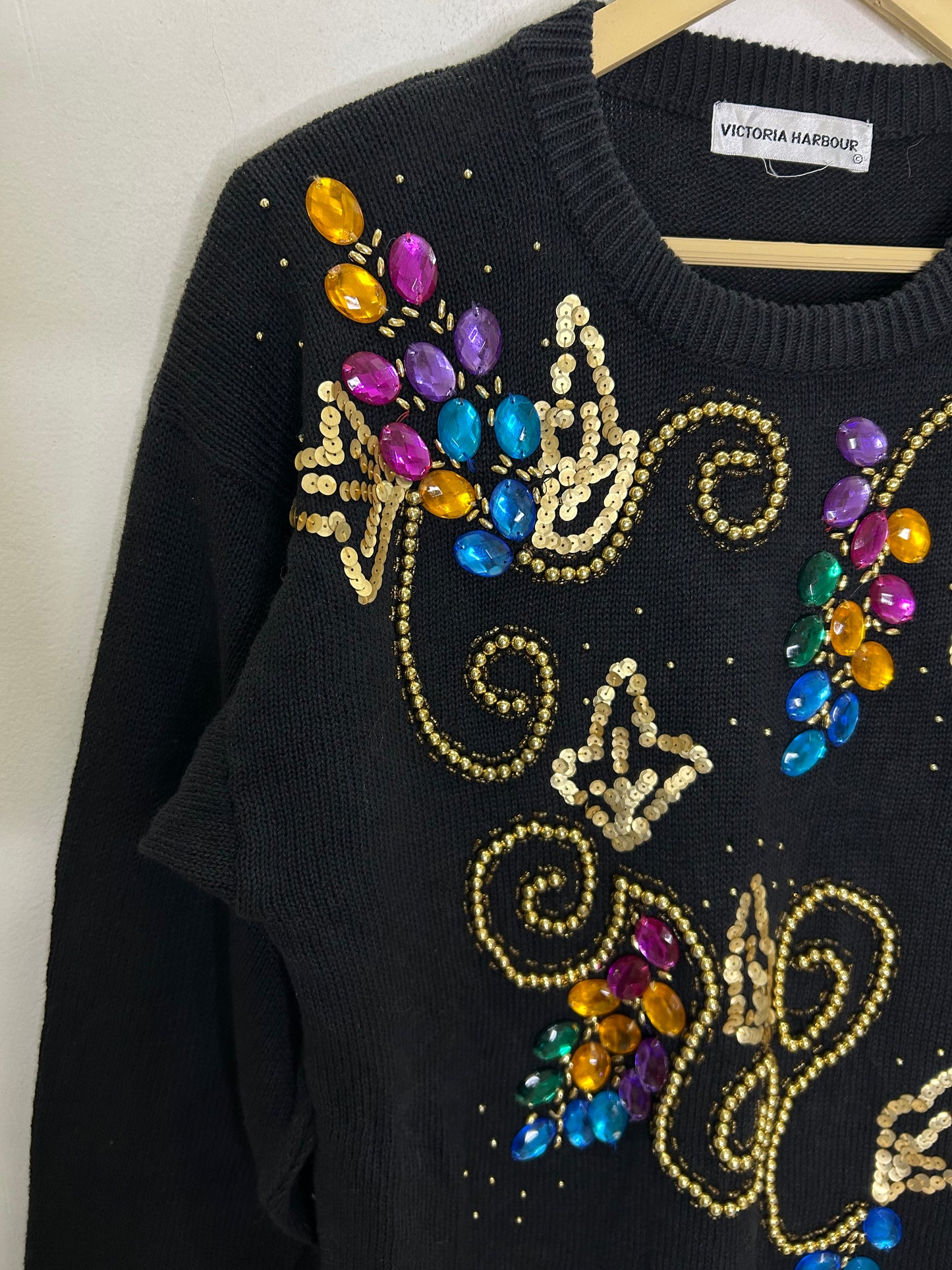 Embellished Black Sweater