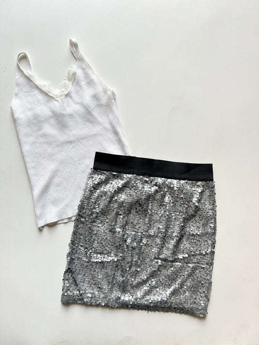 Silver Sequence Skirt