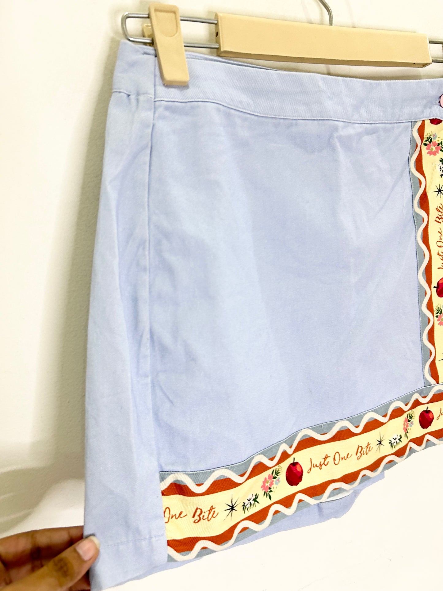 Blue Printed Cotton Skort