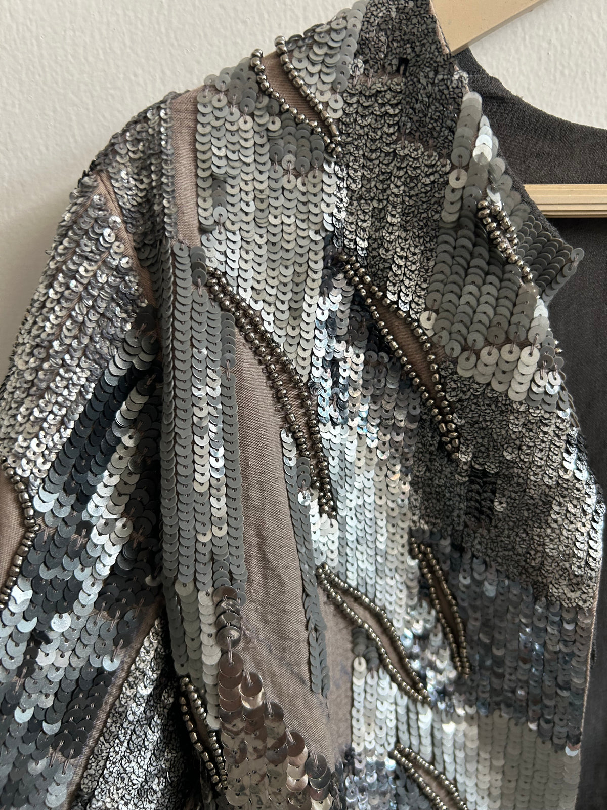 Grey Embellished Sequins Shrug:30”
