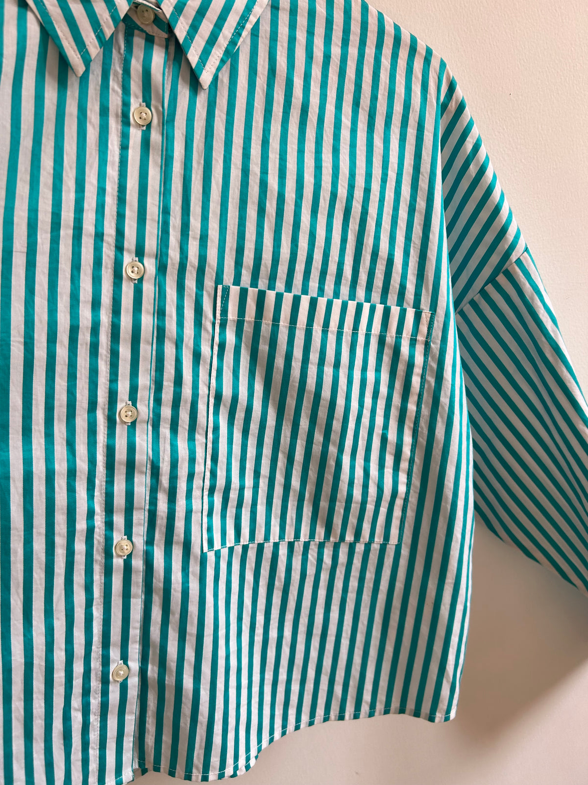 Striped Blue Shirt: 38”
