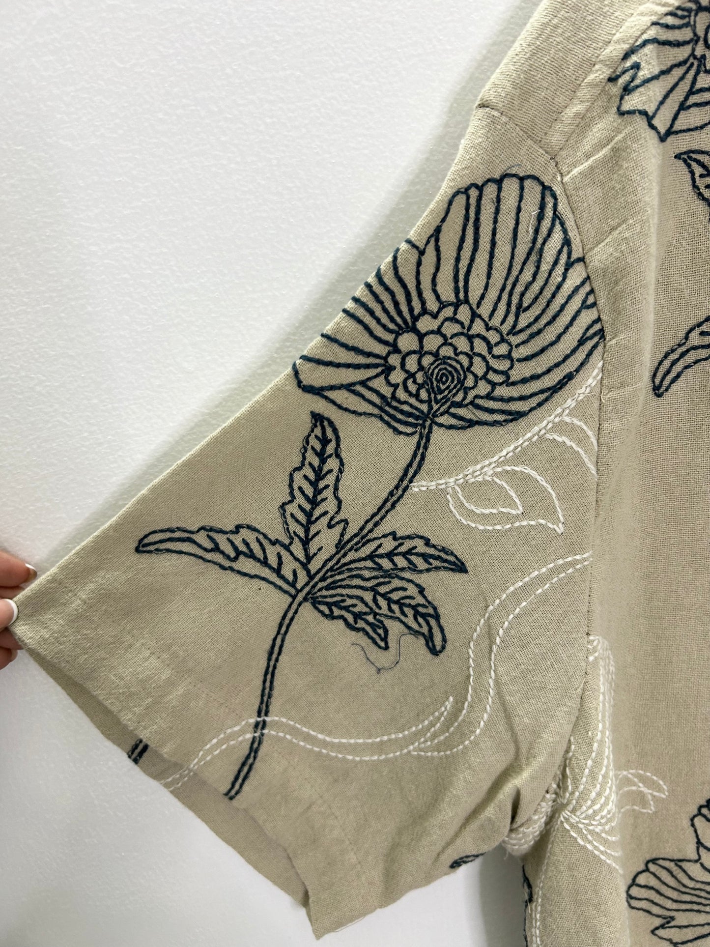 Floral Cotton Embroidered Shirt
