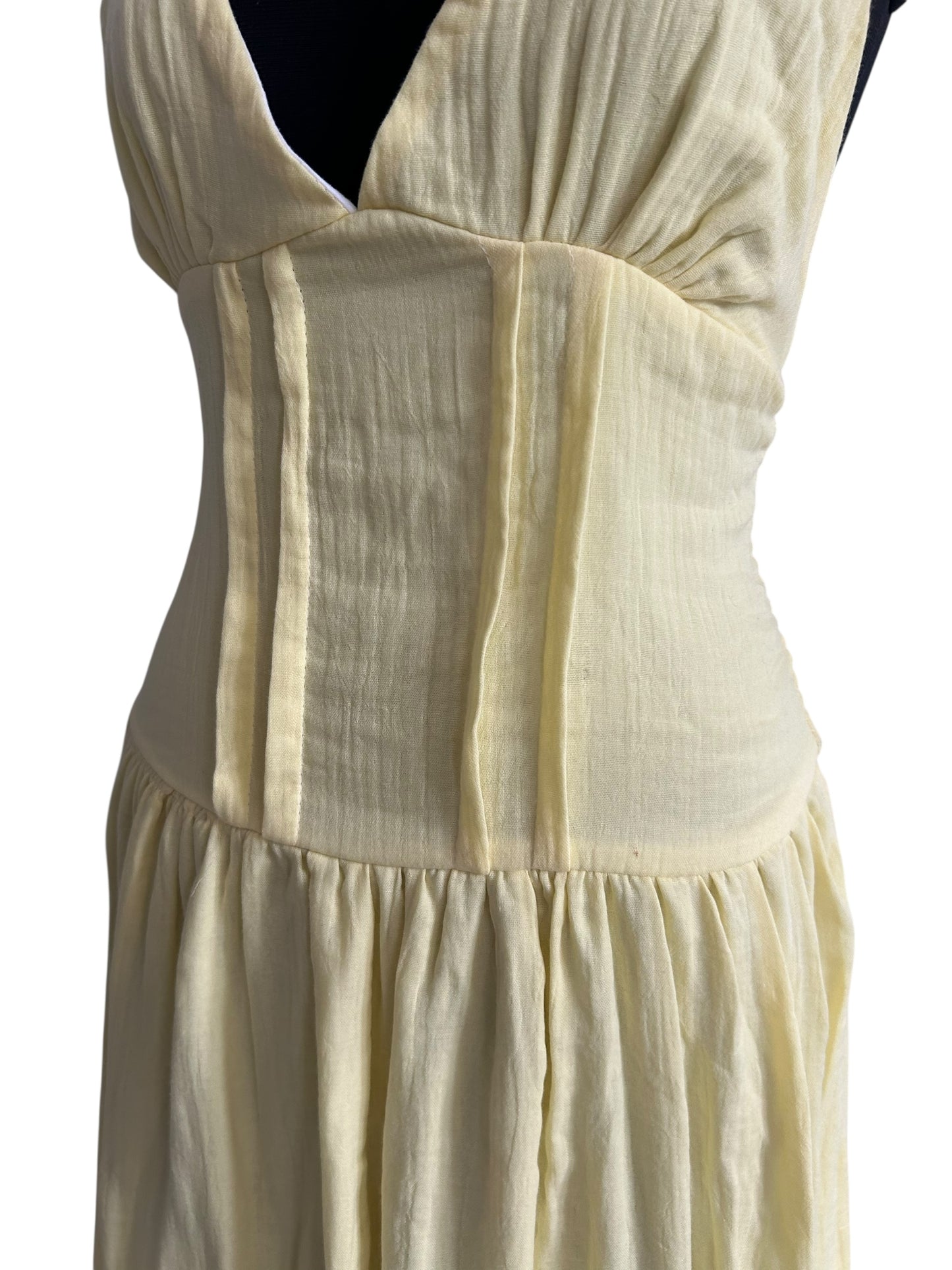 Butter Yellow Halterneck Dress