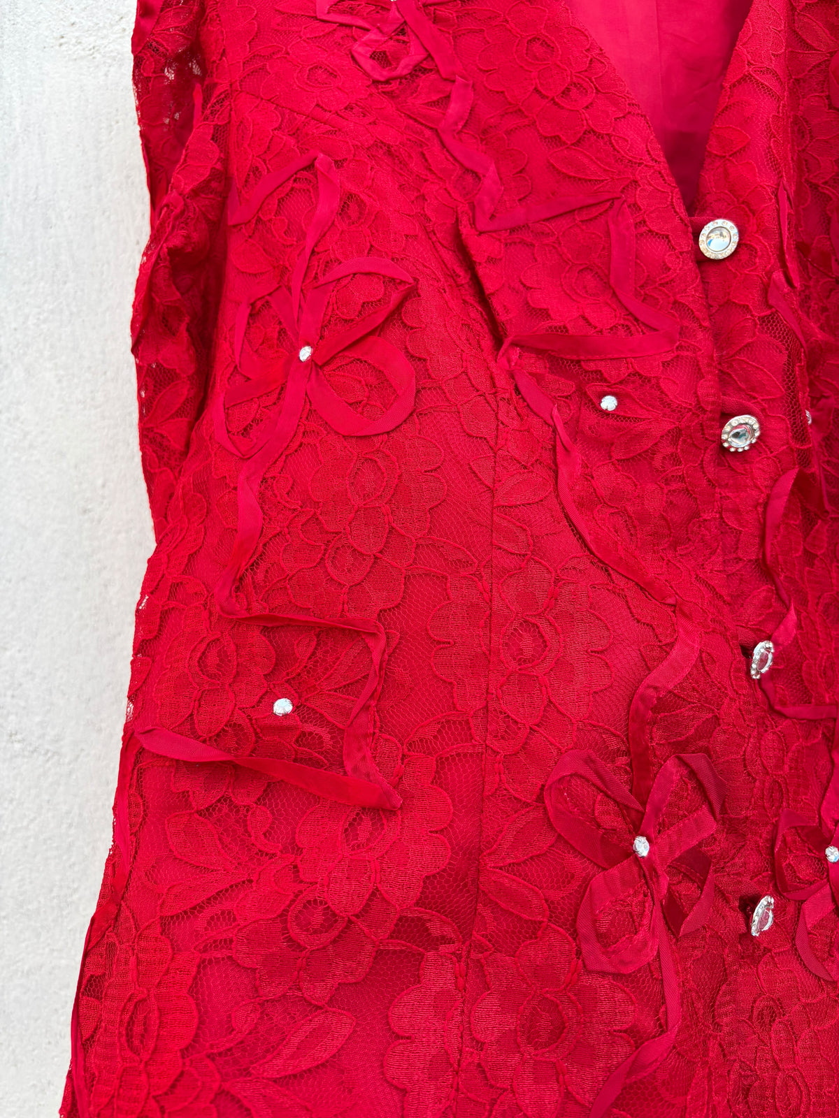 Red Lacy Blazer: 42”