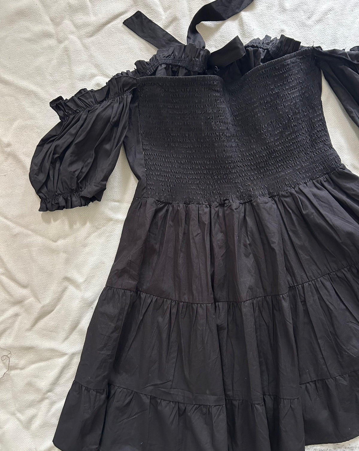 Black Off Shoulder Dress: 44”