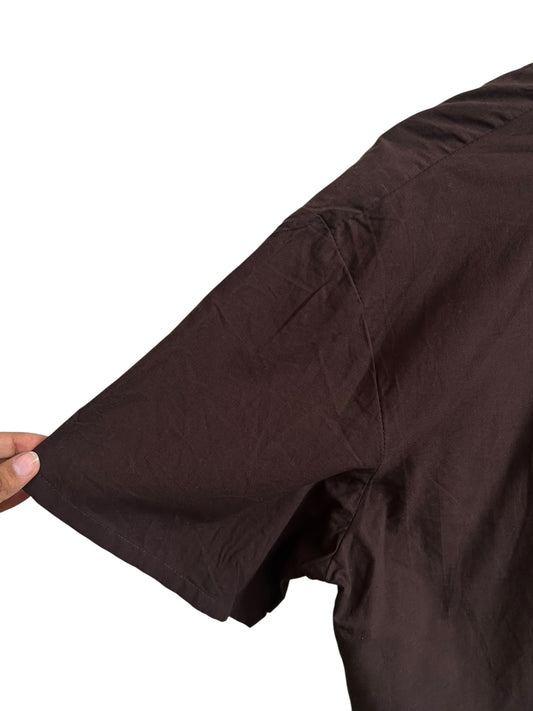 Brown Cotton Schiffli Shirt