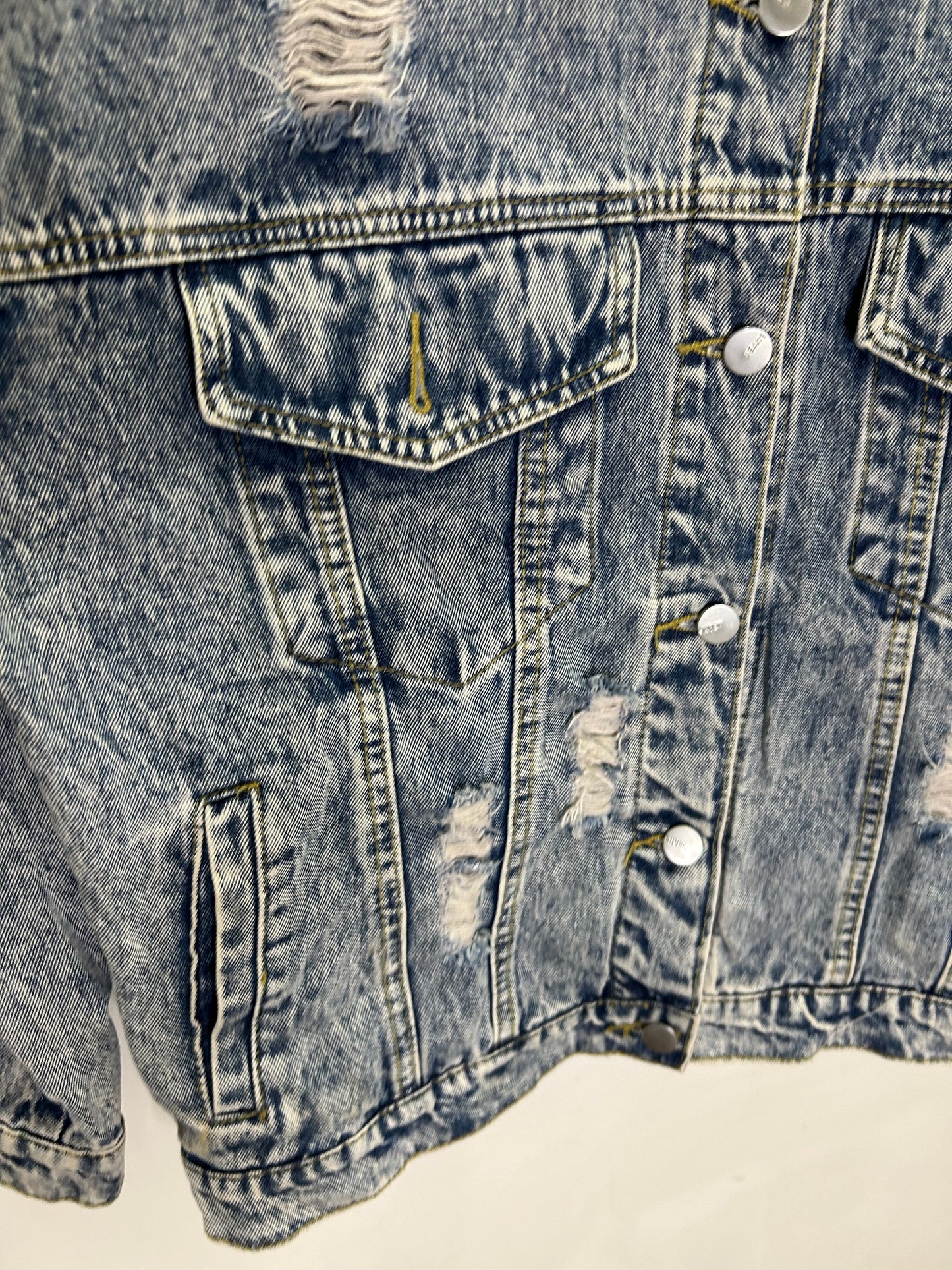 Pearl Embroidered Jean Jacket