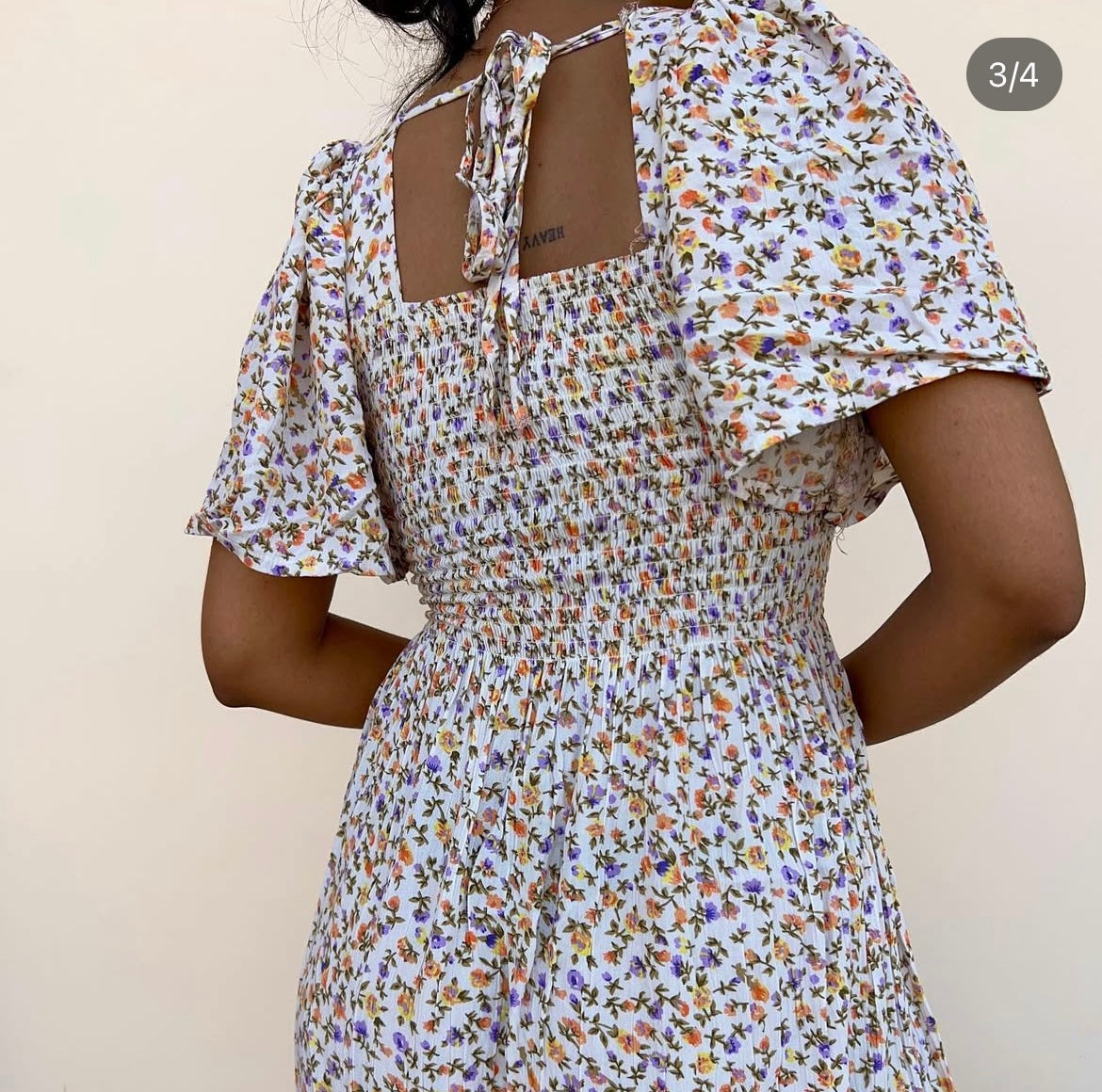 Mini Floral Ruched Dress