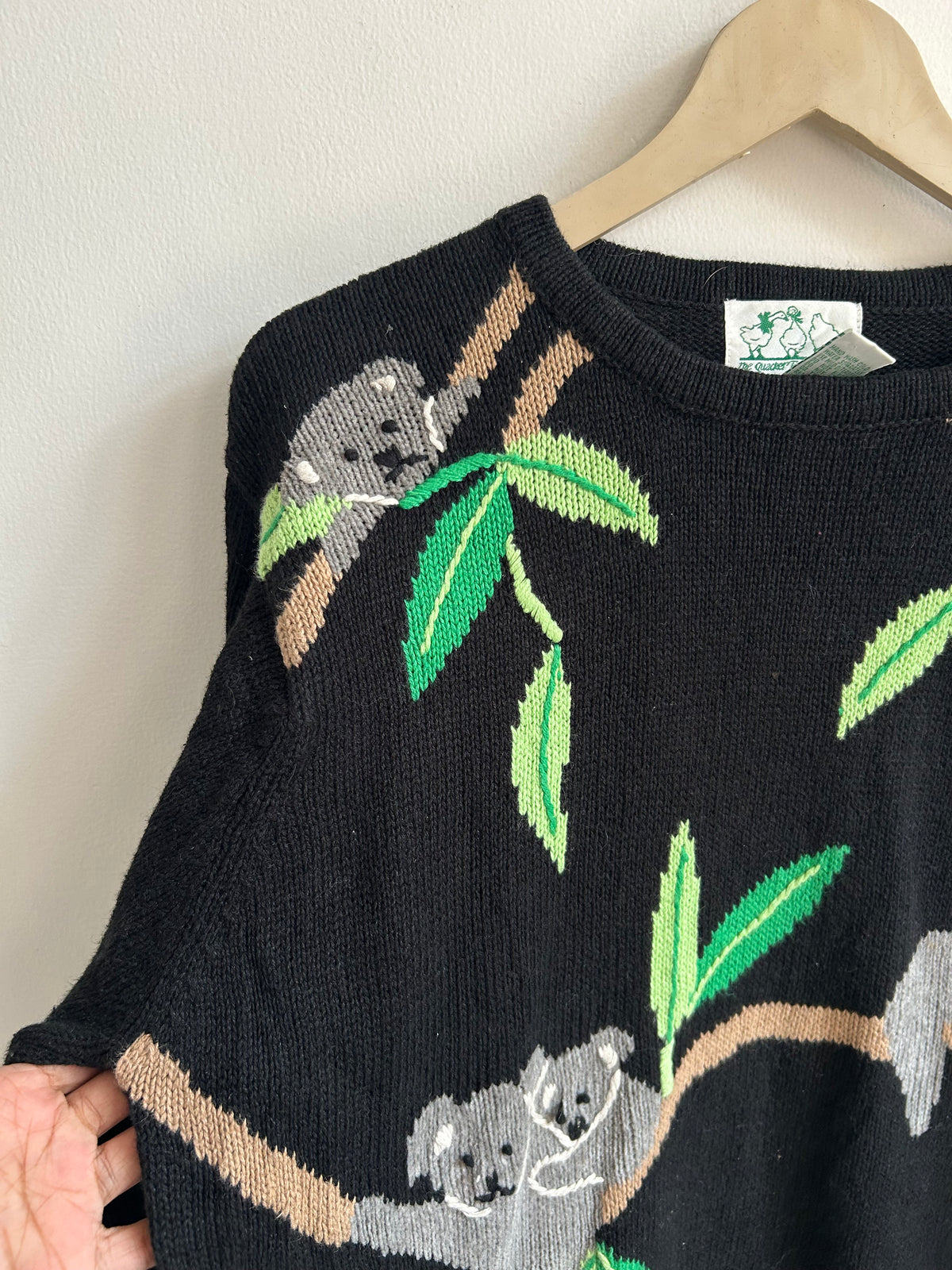 Koala Bear Knit Black Sweater