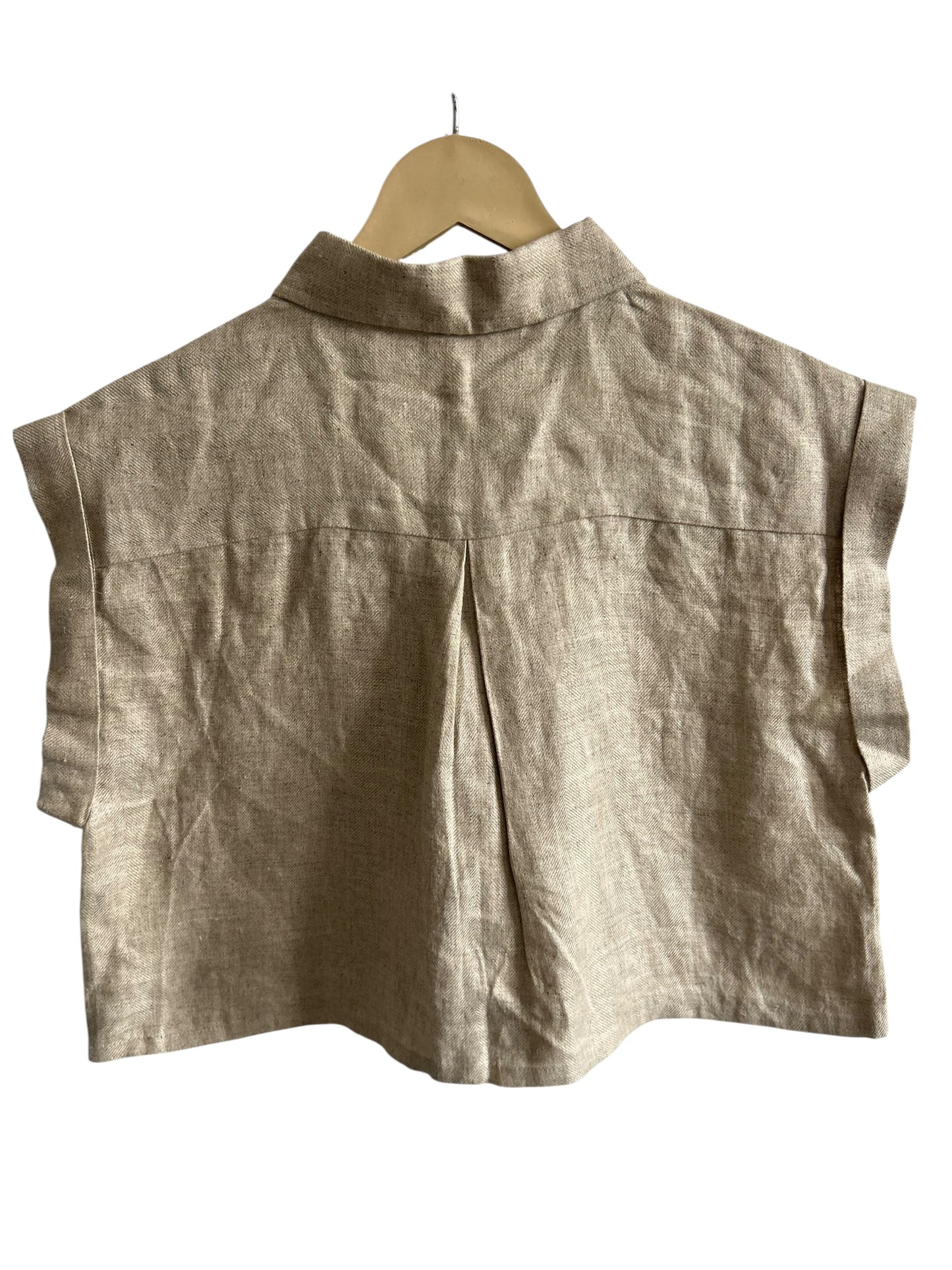 Beige Crop Shirt