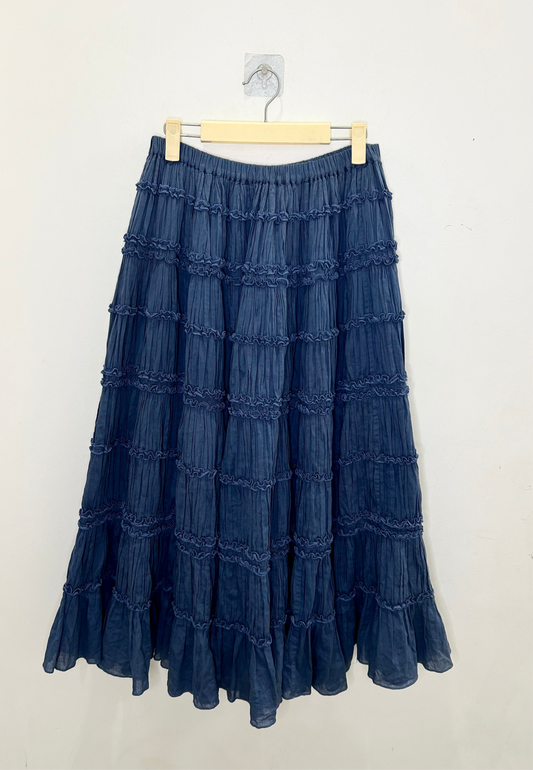 Blue Tiered Skirt