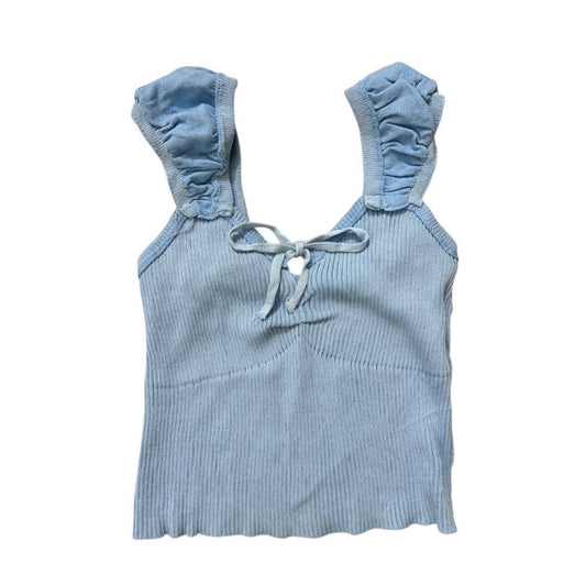 Blue Ribbed Top