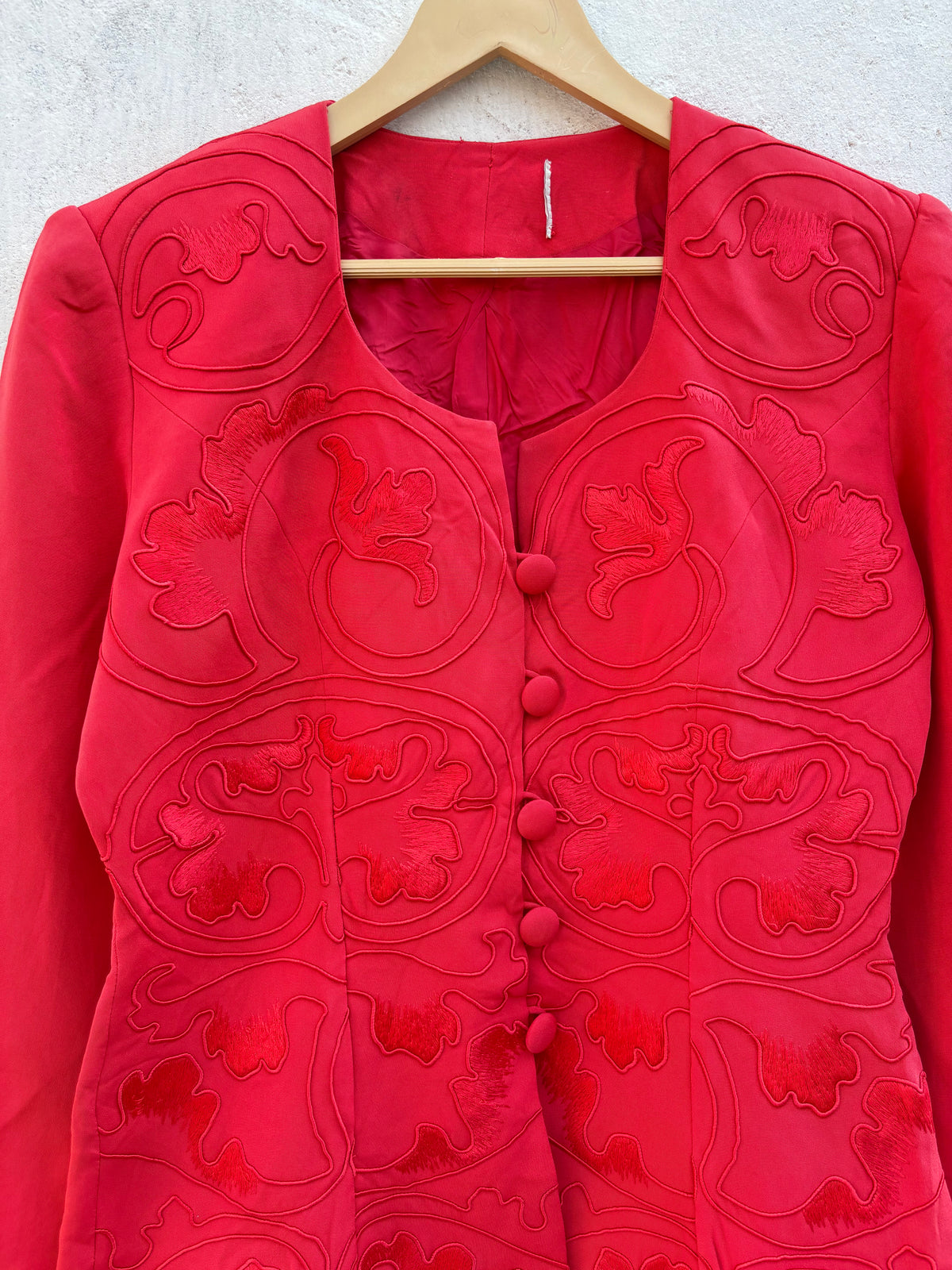 Red Embroidered Vintage Jacket:34”