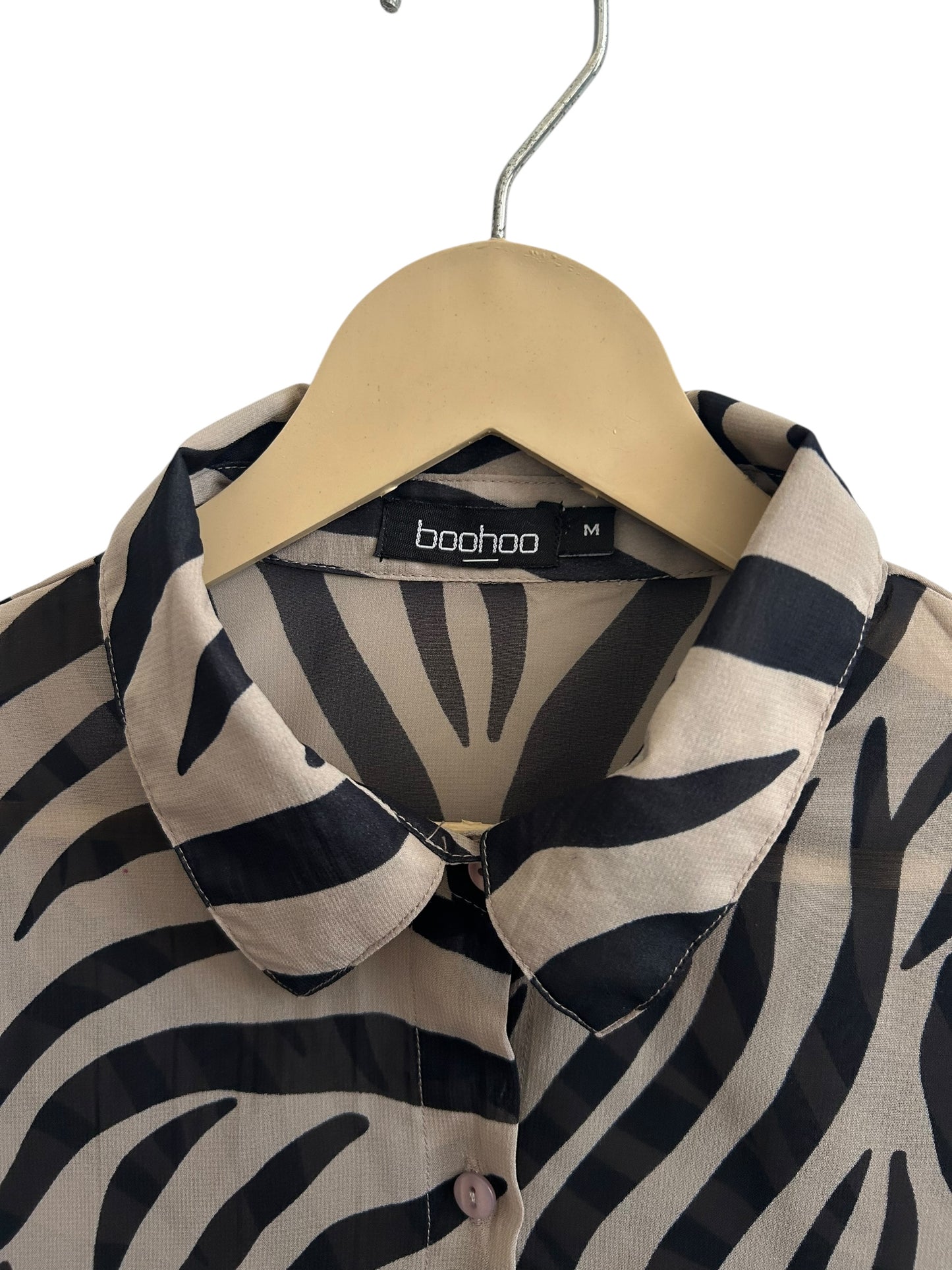 Boohoo Zebra Print Shirt