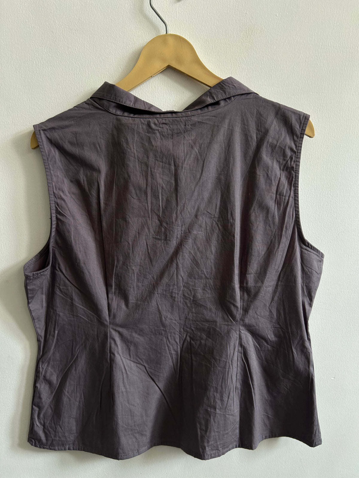 Boohoo Slate Grey Cotton Funnel Neck Top: 40”