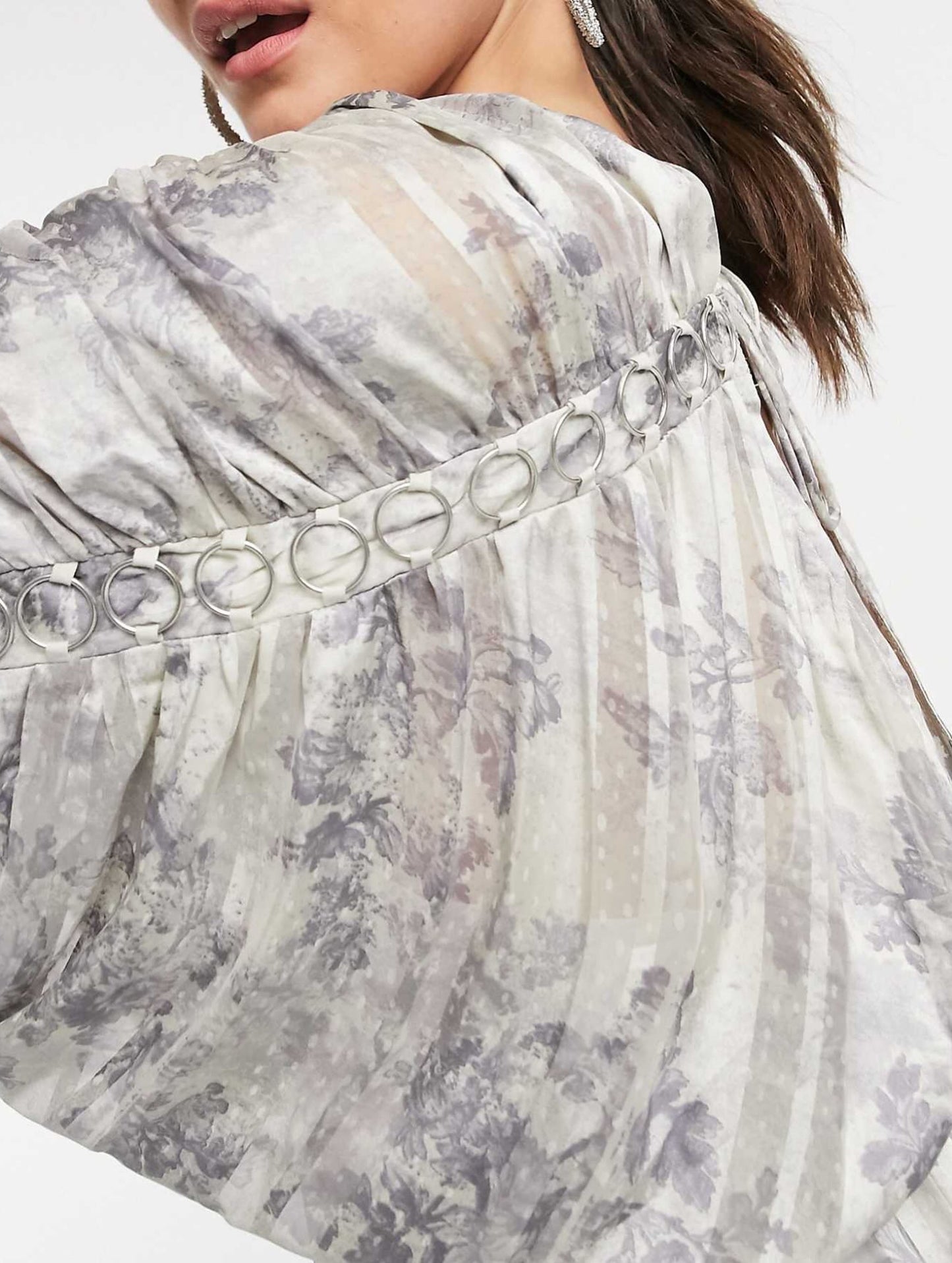 Grey Floral Dress