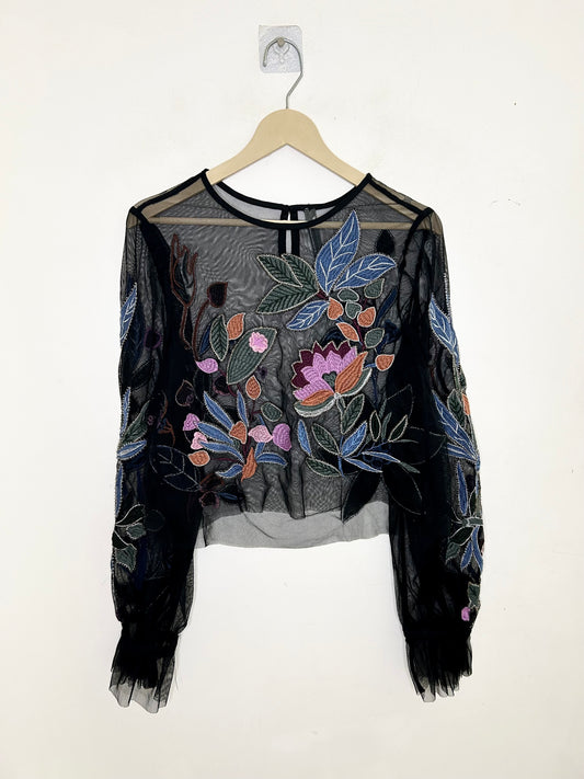 Patchwork Mesh Top