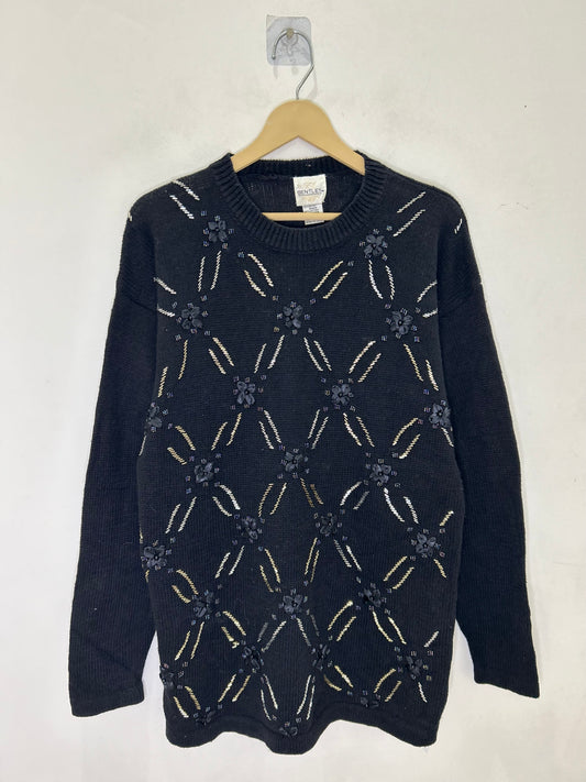 Embellished Black Cardigan